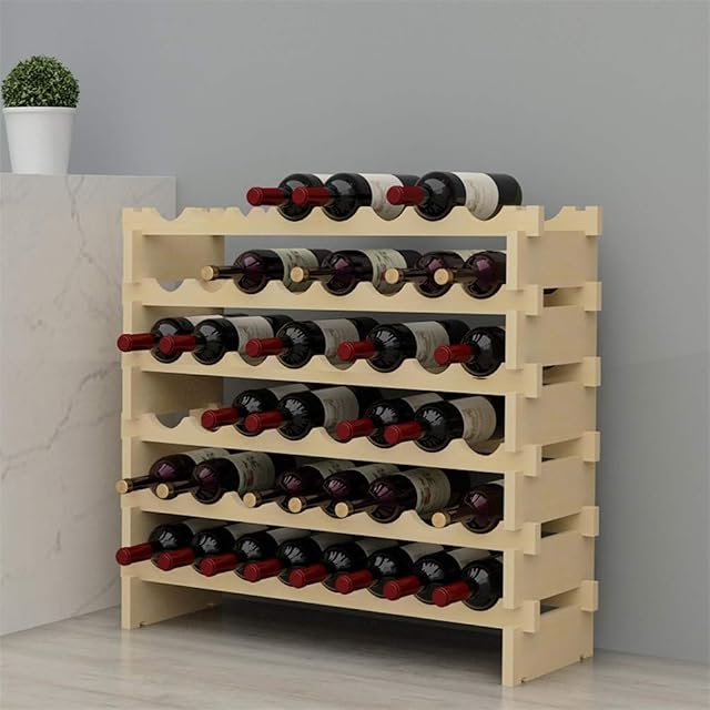 Casier à vin en bois sogesfurniture, 48 bouteilles